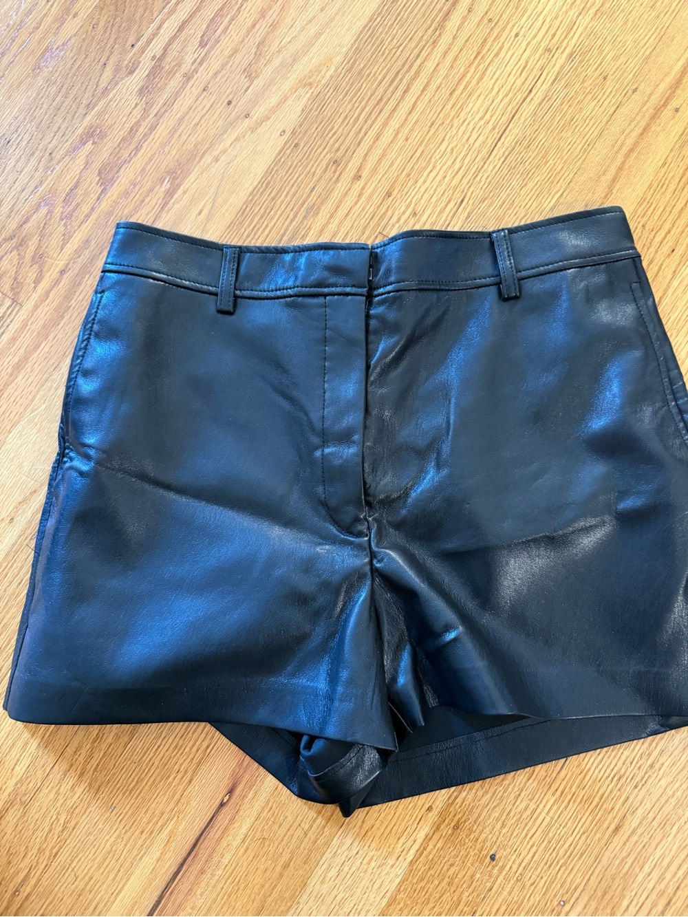 Babaton Black Faux Leather Shorts